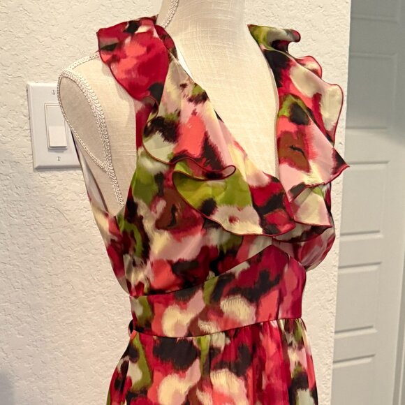Ann Taylor LOFT Flowy Dress with Ruffle Collar - Picture 7 of 12